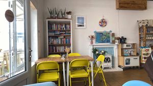 Seating, book shelf, child’s play section   at Devonmade in Paignton
