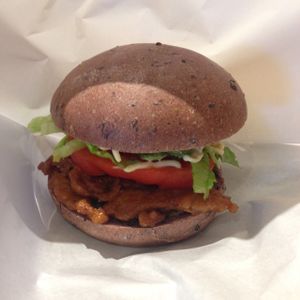 soy burger at LOVE Pacific Cafe in Nagoya