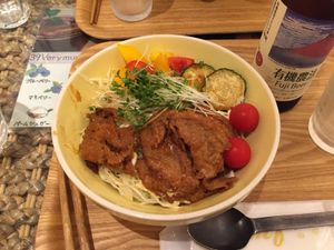 Soy meat with rice at LOVE Pacific Cafe in Nagoya