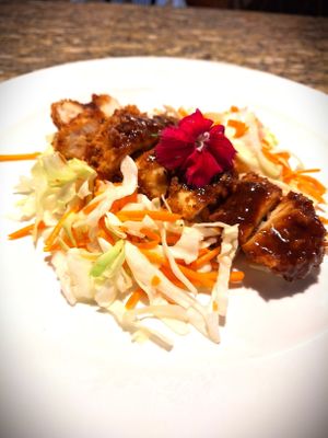 Vegan Chicken Katsu (made with house-made seitan) at Mondano in Old Forge