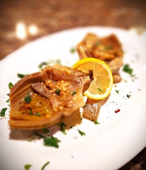 Spanish Garlic Artichokes at Mondano in Old Forge