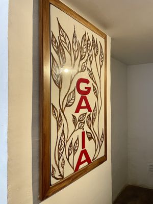 Art inside at Gaia Art and Cafe in Rio De Janeiro