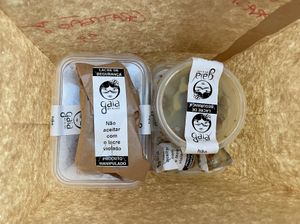 Delivery bag at Gaia Art and Cafe in Rio De Janeiro