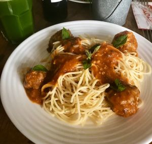 Lentil meatballs  at Gaia Art and Cafe in Rio De Janeiro