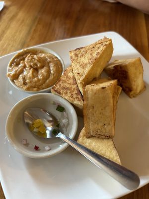 Seared tofu with peanut sauce   at Thai Grille in Westerville