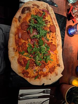 Pepperoni pizza at The Three Tuns in Lichfield
