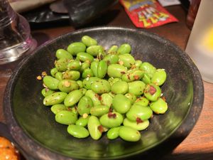 Edamame beams side   at The Three Tuns in Lichfield