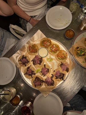 Tacos oyster mushroom made vegan and chorizo!  at Mæxico City in Copenhagen