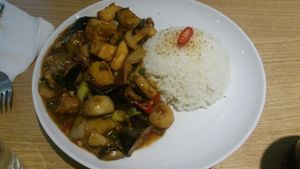 Hmmm, I forget what this was! at Loving Hut - St. Hanshaugen in Oslo