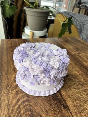 custom birthday cake  at Rooted  in Canmore