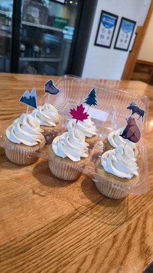 Maple birthday cupcakes at Rooted  in Canmore