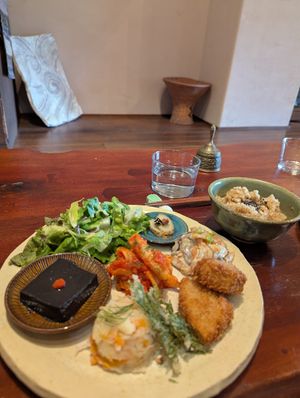 Vegan lunch plate at Fuuka - ふうか in Osaka