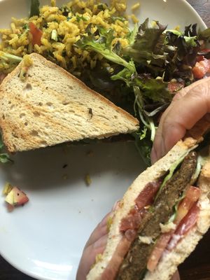 Chickpea Burger at The New Vegan in Delray Beach