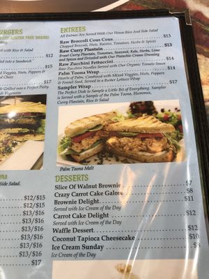 Raw menu items and desserts  at The New Vegan in Delray Beach