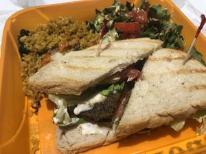 Falafel Burger Meal at The New Vegan in Delray Beach