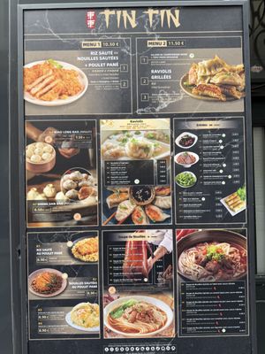 Vegan options are clearly labelled   at Tintin - Bastille in Paris
