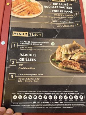 Menu   at Tintin - Bastille in Paris