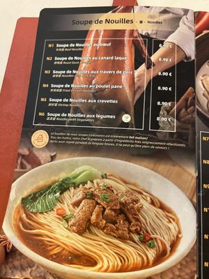 Menu (warning vegan label but contains eggs)  at Tintin - Bastille in Paris