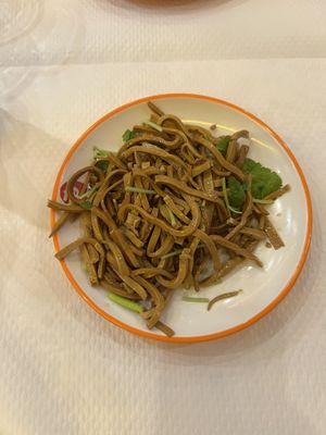 Cold shredded tofu   at Tintin - Bastille in Paris