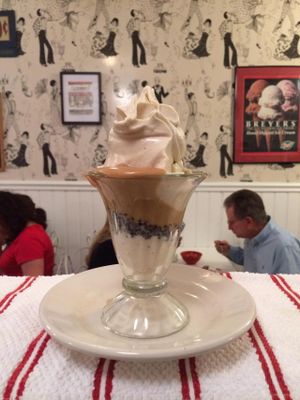 Banana whip, peanut butter and vegan chocolate chips!! at Two Cents Plain Ice Cream Parlour in Margate City