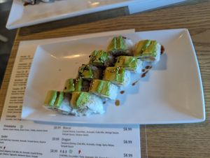 Tempura veggie long roll at Hinoki Sushi  in Reno