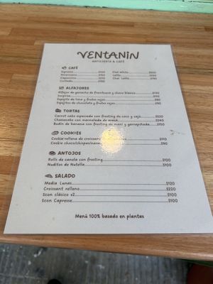 Menú   at Ventanin in Montevideo
