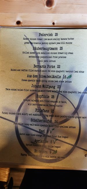 Current Menu May 2023 at Fegefeuer in Muenster