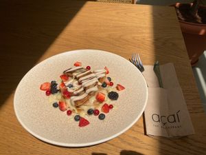 Pancakes for brucnh at The Açaí Restaurant in Rhodes