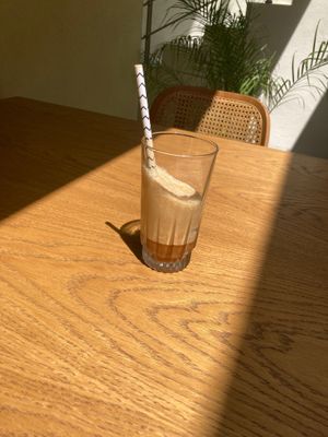 Iced coffee for brunch at The Açaí Restaurant in Rhodes