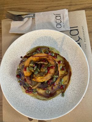 Pumpkin steak at The Açaí Restaurant in Rhodes