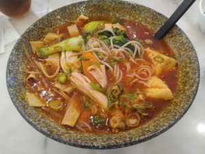 Tomato broth at SHU HERO MALATANG in Barcelona