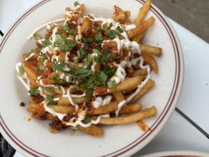 Loaded fries  at Little Goat Diner in Chicago