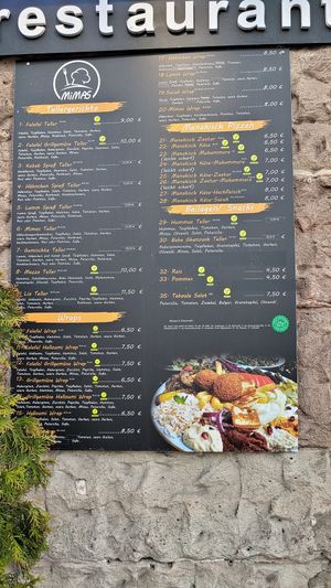 Menu at Mimas Restaurant in Erlangen