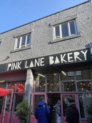 Outside Bakery Front  at Pink Lane Bakery  in Gosforth