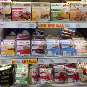 Vegan deli slice/sausage alternatives at Village Grocer in Kuala Lumpur