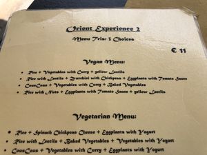 vegan menu  at Orient Experience II in Venice