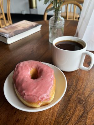 The ‘shazz’ donut (strawberry/raspberry)  at Eats Bakery in Salt Lake City