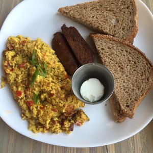 sausage is spicy FYI! at Seed - Faubourg Lafayette in New Orleans