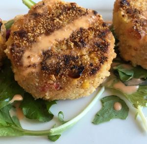 artichoke cakes at Seed - Faubourg Lafayette in New Orleans