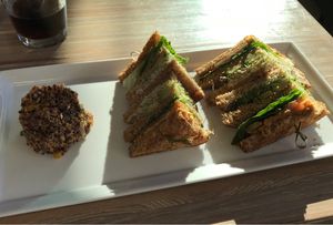 Club sandwich with Quinoa side at Seed - Faubourg Lafayette in New Orleans