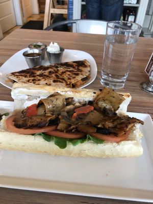 Po’boy and quesadilla  at Seed - Faubourg Lafayette in New Orleans