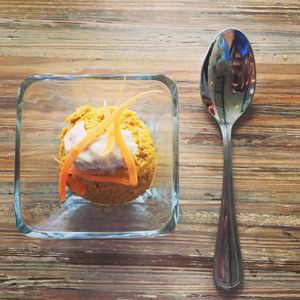 Raw carrot „cupcake“    ‍  at Seed - Faubourg Lafayette in New Orleans
