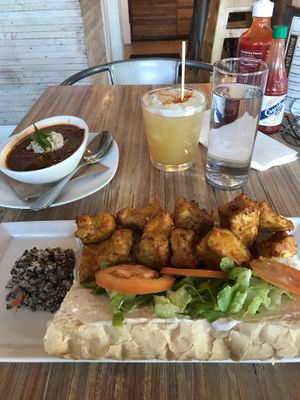 Poboy, gumbo and Pineapple Express.  at Seed - Faubourg Lafayette in New Orleans