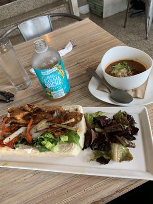 Eggplant po boy on stale bread. Waitress said, “that’s how it’s supposed to be” at Seed - Faubourg Lafayette in New Orleans