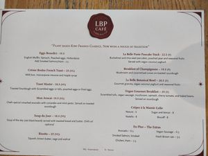 Menu May 2025 at La Belle Poste Café in Auckland