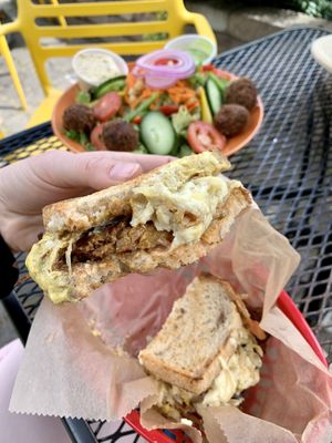 Sheruben (marinated tempeh) with vegan cheese! Very tasty!  at Ruby's in Ashland