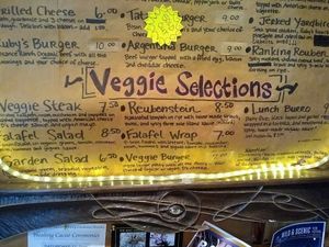 veggie selections on the menu current as of 10/13/2017 at Ruby's in Ashland