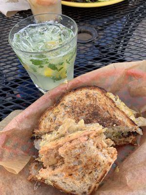 Rubenstein (after a few bites) and mojito  at Ruby's in Ashland