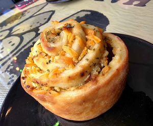 Cheesy Garlic Swirl at Original Grinds in Fredericksburg