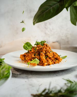 Rich tomato sauce with “meat,” but no animals were harmed. Or invited. at PLANT THEORY - The Vegan Restaurant in Canggu